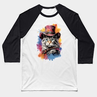 Cowboy Cat - Cat Dressed as a Cowboy Baseball T-Shirt